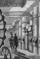 Capitán Nemo dentro del submarino Nautilus, de 